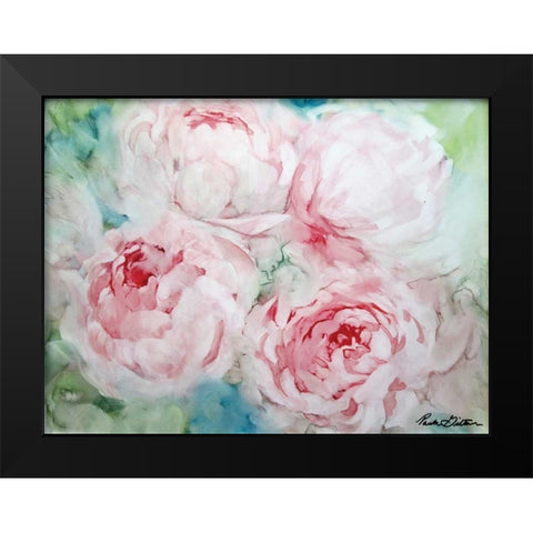 Pink Peonies I Black Modern Wood Framed Art Print by Giltner, Paula