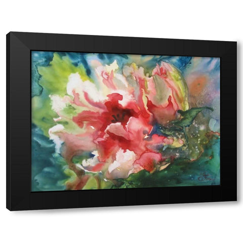 Parrot Tulips I Black Modern Wood Framed Art Print with Double Matting by Giltner, Paula