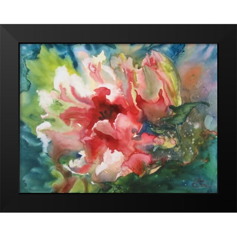 Parrot Tulips I Black Modern Wood Framed Art Print by Giltner, Paula