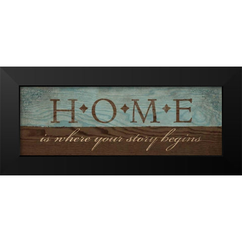 Home Black Modern Wood Framed Art Print by Harbick, N