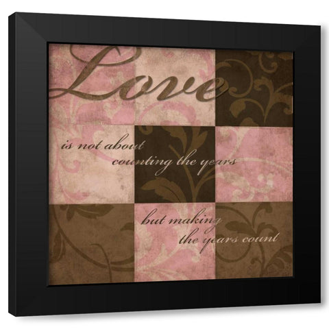 Love in Pink Black Modern Wood Framed Art Print by Harbick, N