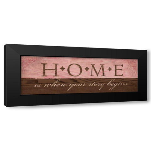 Home in Pink Black Modern Wood Framed Art Print with Double Matting by Harbick, N