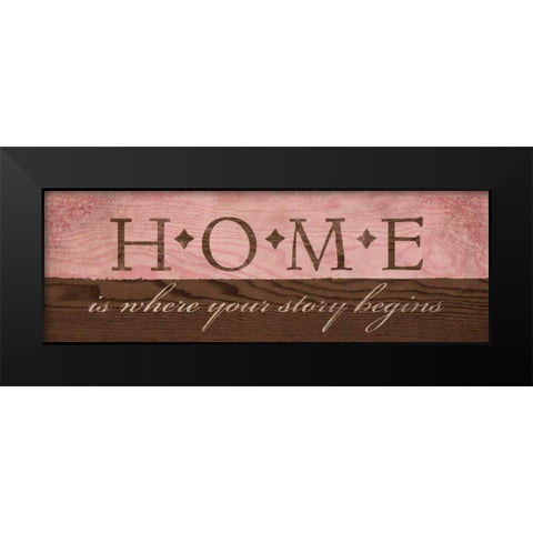 Home in Pink Black Modern Wood Framed Art Print by Harbick, N
