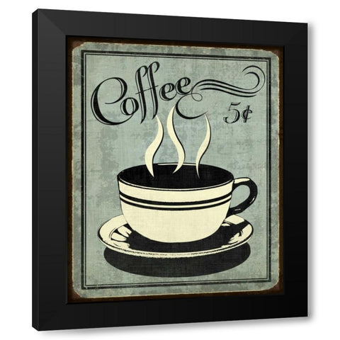 Retro Coffee I Black Modern Wood Framed Art Print by Harbick, N