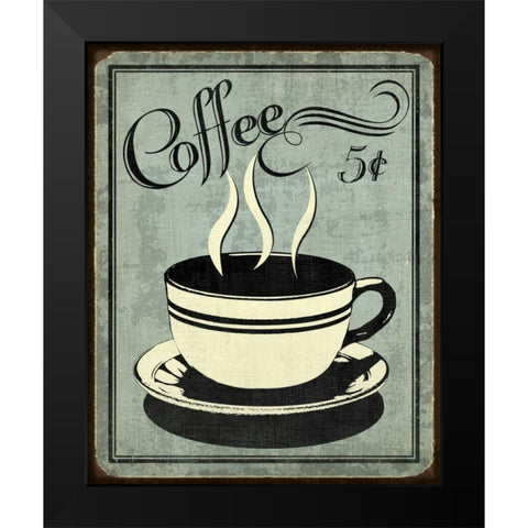Retro Coffee I Black Modern Wood Framed Art Print by Harbick, N