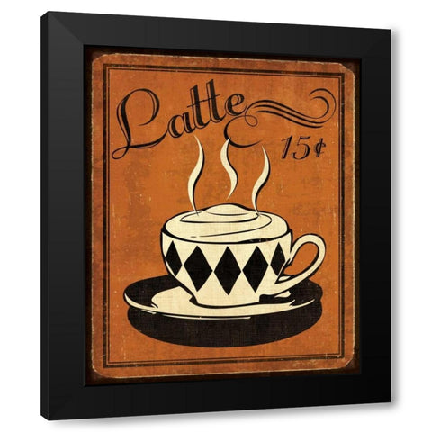 Retro Coffee IV Black Modern Wood Framed Art Print with Double Matting by Harbick, N