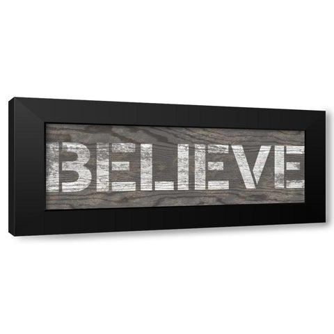 Believe Black Modern Wood Framed Art Print with Double Matting by Harbick, N