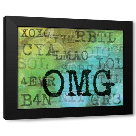 Text Logic II Black Modern Wood Framed Art Print with Double Matting by Harbick, N