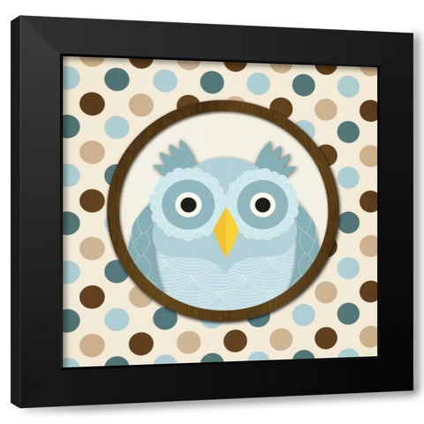 O is for Owl I Black Modern Wood Framed Art Print with Double Matting by Harbick, N