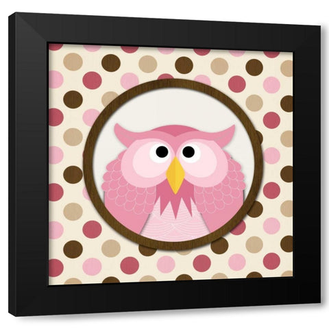 O is for Owl II Black Modern Wood Framed Art Print with Double Matting by Harbick, N