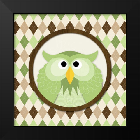 O is for Owl III Black Modern Wood Framed Art Print by Harbick, N