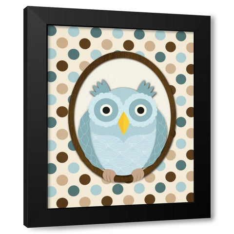 Sitting Owl I  Black Modern Wood Framed Art Print with Double Matting by Harbick, N