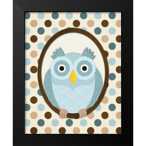 Sitting Owl I  Black Modern Wood Framed Art Print by Harbick, N