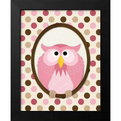 Sitting Owl II Black Modern Wood Framed Art Print by Harbick, N