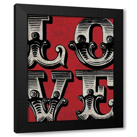 Love Sign Black Modern Wood Framed Art Print with Double Matting by Harbick, N