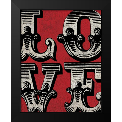 Love Sign Black Modern Wood Framed Art Print by Harbick, N