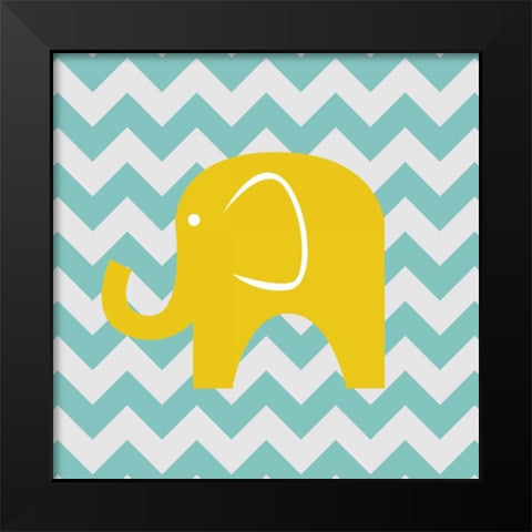Chevron Elephant Black Modern Wood Framed Art Print by Harbick, N