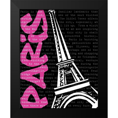 Travel Graffiti I Black Modern Wood Framed Art Print by Harbick, N