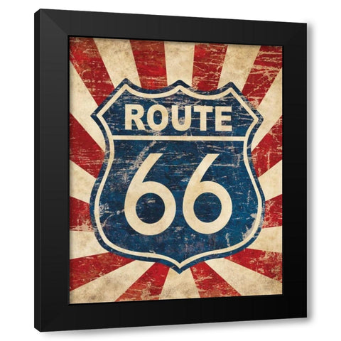 Route 66 I Black Modern Wood Framed Art Print with Double Matting by Harbick, N