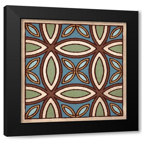 Tile Pattern III Black Modern Wood Framed Art Print with Double Matting by Harbick, N