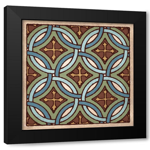 Tile Pattern IV Black Modern Wood Framed Art Print with Double Matting by Harbick, N