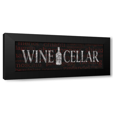 Wine Cellar Black Modern Wood Framed Art Print with Double Matting by Harbick, N