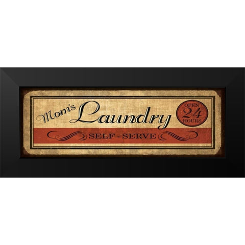 Self Serve Laundry Black Modern Wood Framed Art Print by Harbick, N