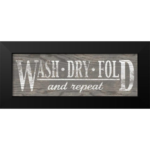 Wash Dry Fold Black Modern Wood Framed Art Print by Harbick, N