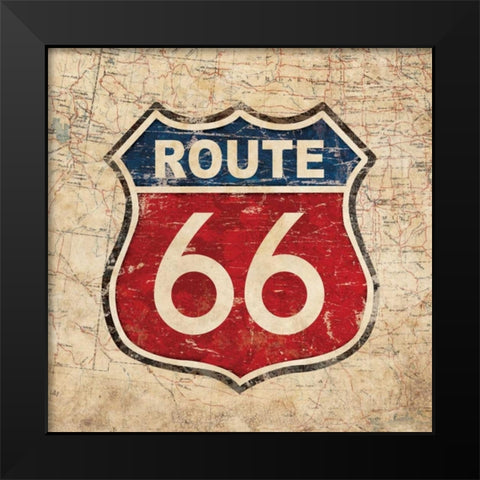 Route 66 II Sq Black Modern Wood Framed Art Print by Harbick, N