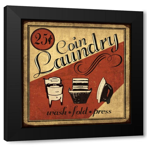 Coin Laundry Sq Black Modern Wood Framed Art Print by Harbick, N