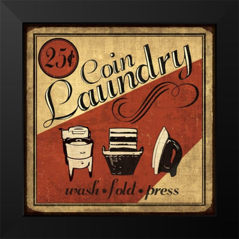 Coin Laundry Sq Black Modern Wood Framed Art Print by Harbick, N