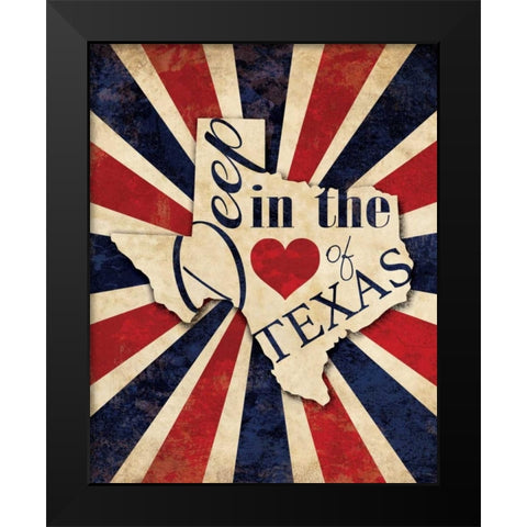 Heart of Texas Black Modern Wood Framed Art Print by Harbick, N