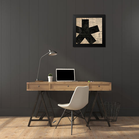 Asterisk Black Modern Wood Framed Art Print by Harbick, N