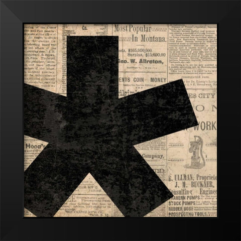 Asterisk Black Modern Wood Framed Art Print by Harbick, N