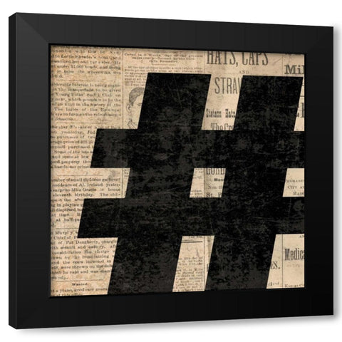 Number Sign Black Modern Wood Framed Art Print by Harbick, N