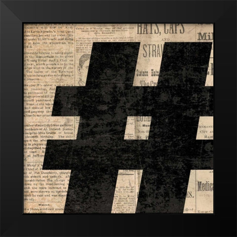 Number Sign Black Modern Wood Framed Art Print by Harbick, N