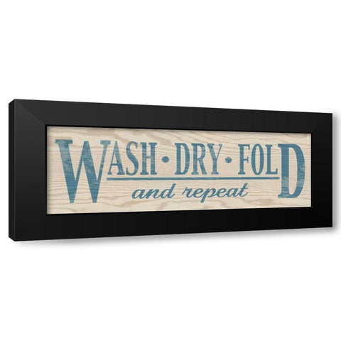 Wash Dry Fold - Blue Black Modern Wood Framed Art Print by Harbick, N