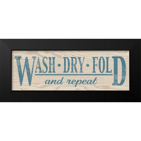 Wash Dry Fold - Blue Black Modern Wood Framed Art Print by Harbick, N