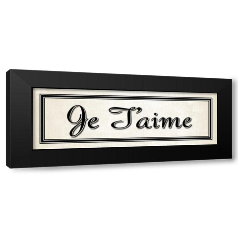 Je Taime Black Modern Wood Framed Art Print by Harbick, N