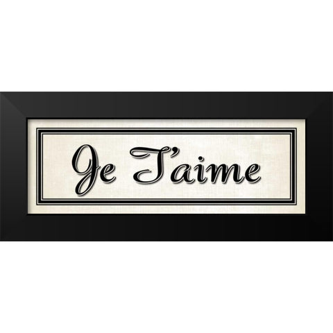 Je Taime Black Modern Wood Framed Art Print by Harbick, N