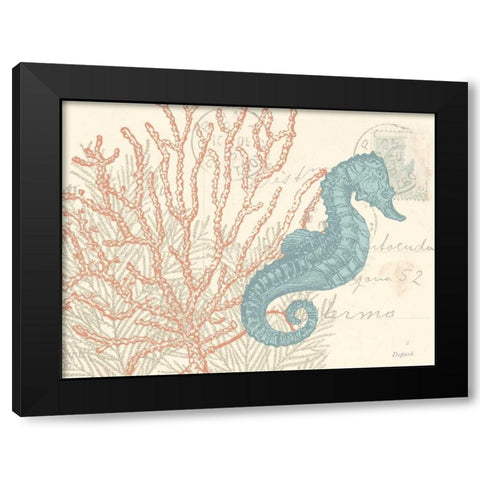 Sea Horse Black Modern Wood Framed Art Print with Double Matting by Harbick, N