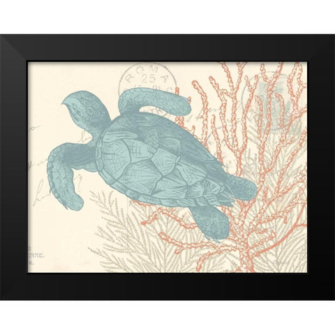 Sea Turtle Black Modern Wood Framed Art Print by Harbick, N