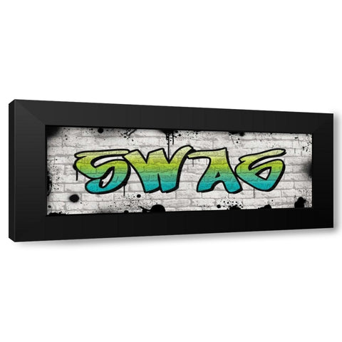 Swag Graffiti Black Modern Wood Framed Art Print with Double Matting by Harbick, N