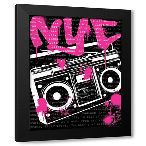 NYC Boom Box Black Modern Wood Framed Art Print by Harbick, N