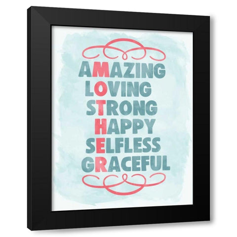 Mother Sign I Black Modern Wood Framed Art Print with Double Matting by Harbick, N