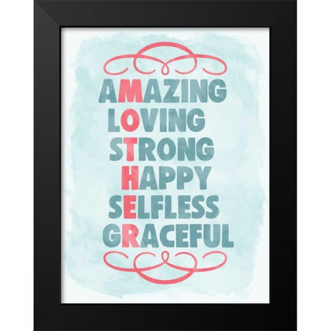 Mother Sign I Black Modern Wood Framed Art Print by Harbick, N