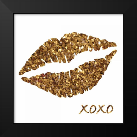 Glitter Lips Sq I Black Modern Wood Framed Art Print by Harbick, N.