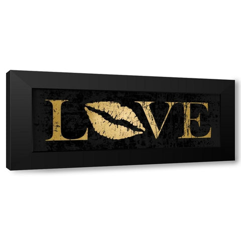 Gold Love Black Modern Wood Framed Art Print with Double Matting by Harbick, N.