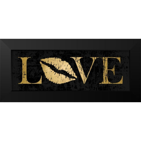 Gold Love Black Modern Wood Framed Art Print by Harbick, N.