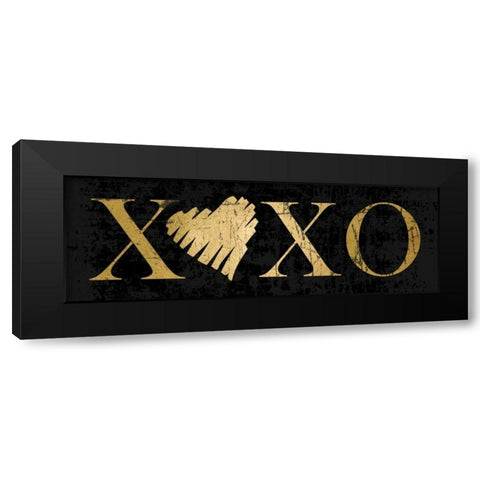 Gold XOXO Black Modern Wood Framed Art Print with Double Matting by Harbick, N.